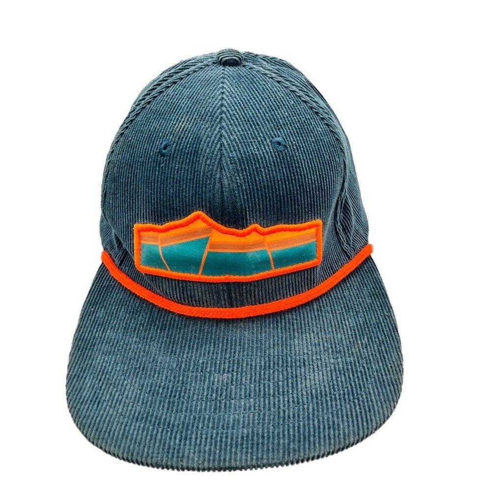 Sendero Provisions Co Hat Cap Snap Back Mens Blue Corduroy Rope Mountain Patch